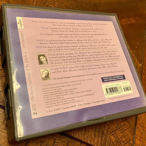 Ann Brashares - The Second Summer of the Sisterhood (2003) - Used 7-CD Audiobook - Picture 5 of 5